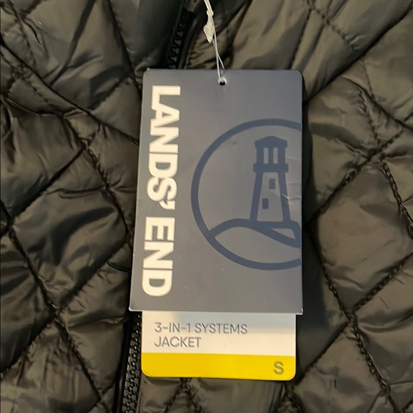 Lands' End Black Quilted Vest with Stand-Up Collar - Picture 5 of 9